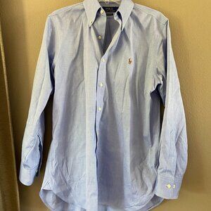 POLO Ralph Lauren Oxford Shirt CLASSIC Fit Long Sleeve BLUE SZ M